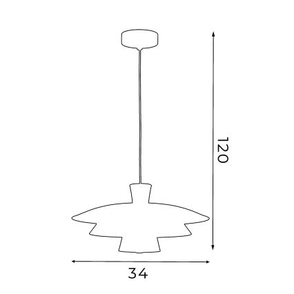 Kattokruunu johdossa PLATO 1xE27/15W/230V beige/kulta