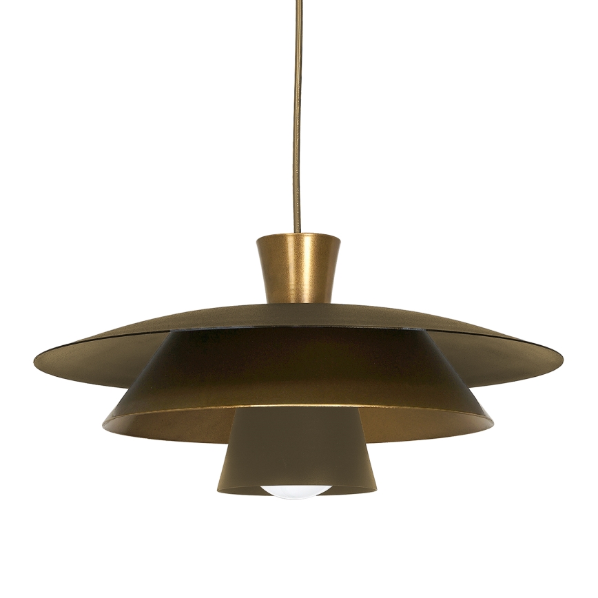 Kattokruunu johdossa PLATO 1xE27/15W/230V messinki/kulta