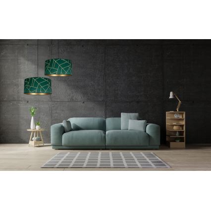 Kattokruunu johdossa RELLA 1xE27/60W/230V vihreä/kulta