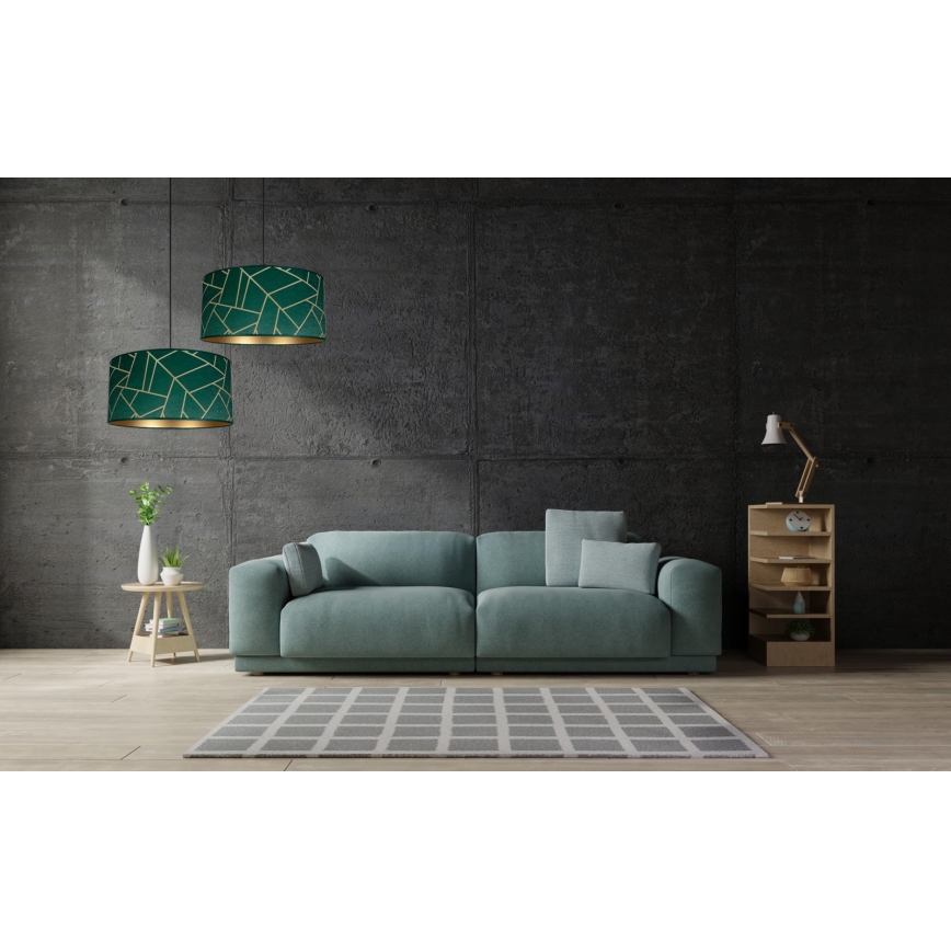 Kattokruunu johdossa RELLA 1xE27/60W/230V vihreä/kulta