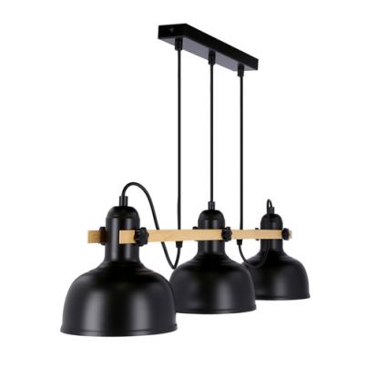 Kattokruunu johdossa RENO 3xE27/40W/230V musta/ruskea