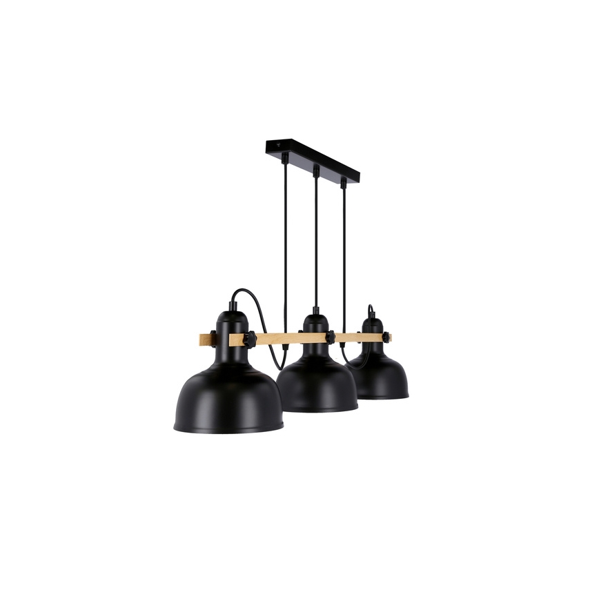 Kattokruunu johdossa RENO 3xE27/40W/230V musta/ruskea