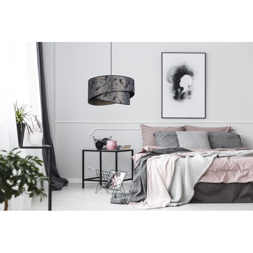 Kattokruunu johdossa REZO 1xE27/60W/230V harmaa