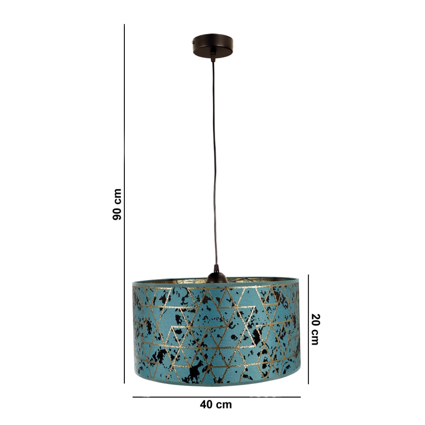 Kattokruunu johdossa REZO 1xE27/60W/230V turkoosi