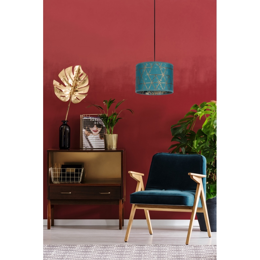 Kattokruunu johdossa REZO 1xE27/60W/230V turkoosi