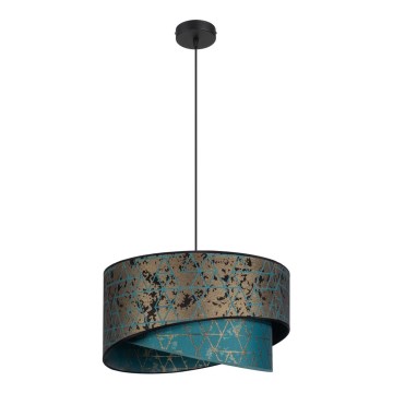 Kattokruunu johdossa REZO 1xE27/60W/230V turkoosi/kulta