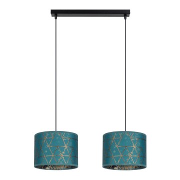 Kattokruunu johdossa REZO 2xE27/60W/230V turkoosi