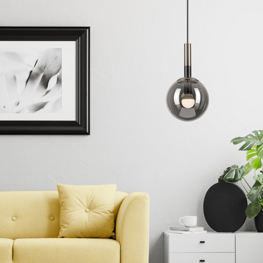 Kattokruunu johdossa ROLLO 1xE14/5W/230V mattakromi/savuinen