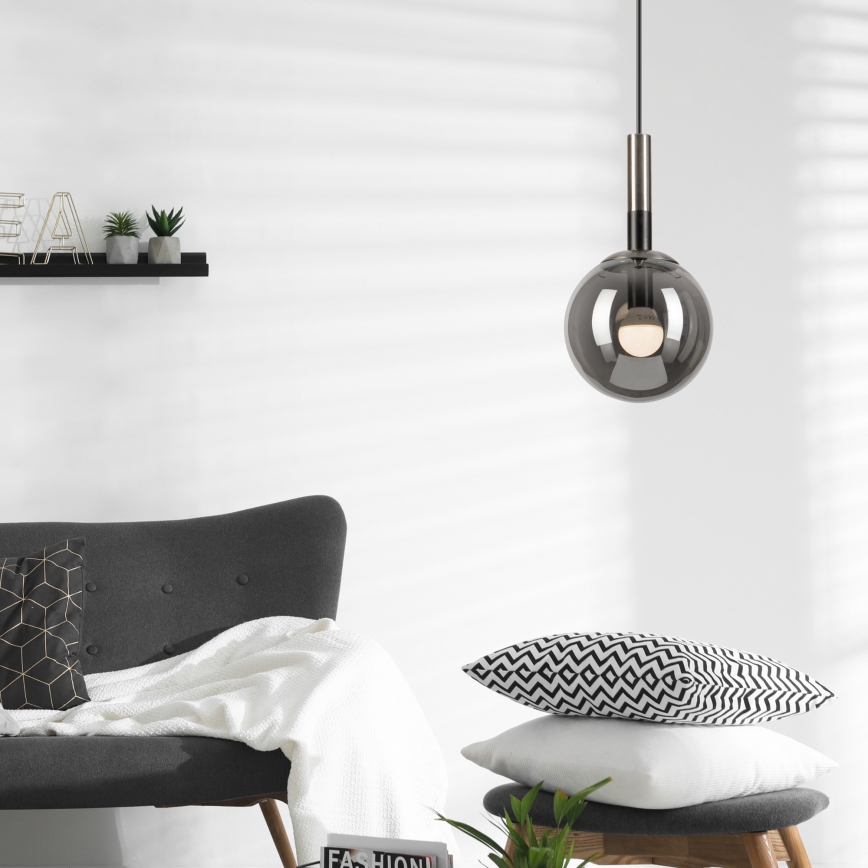 Kattokruunu johdossa ROLLO 1xE14/5W/230V mattakromi/savuinen