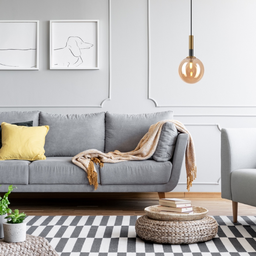 Kattokruunu johdossa ROLLO 1xG9/5W/230V kulta/savuinen beige