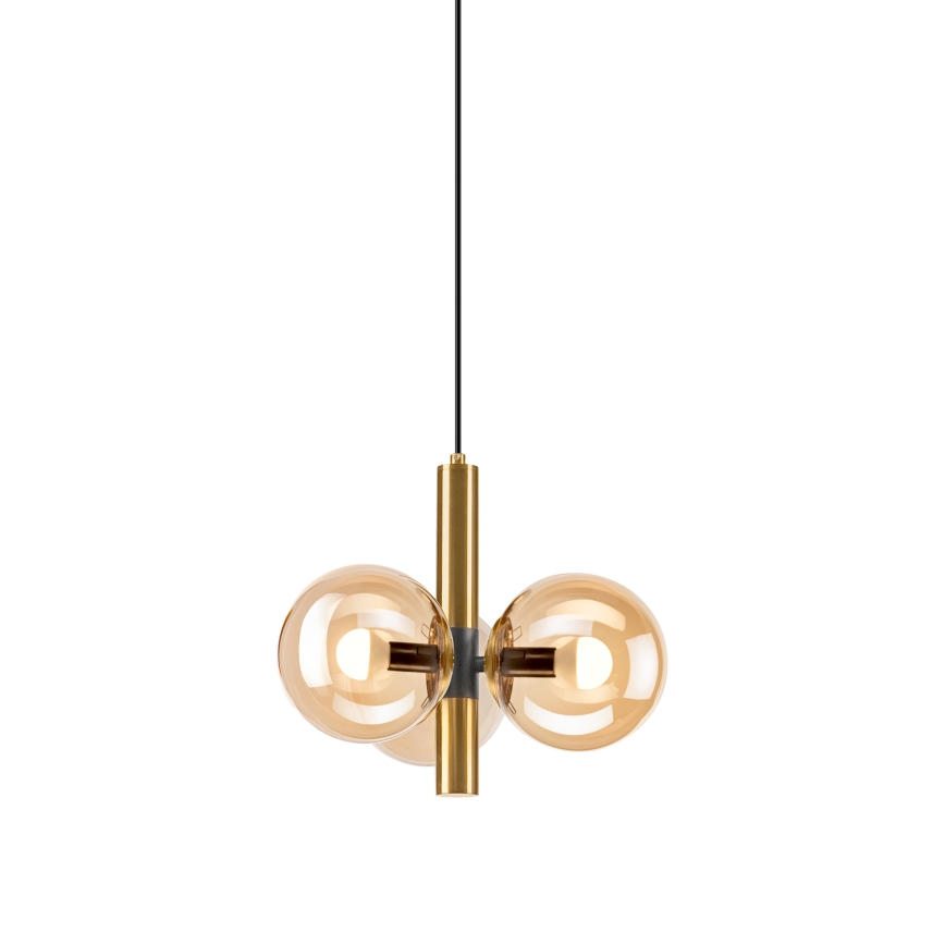 Kattokruunu johdossa ROLLO 3xE14/5W/230V kulta/savuinen beige
