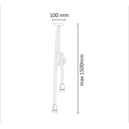 Kattokruunu johdossa ROPE 2xE27/12W/230V