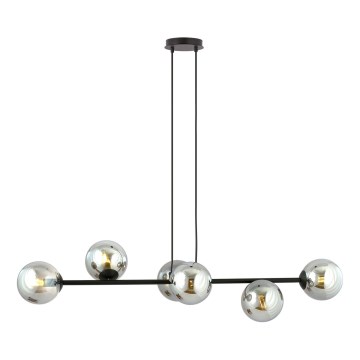 Kattokruunu johdossa ROSSI 6xE14/10W/230V musta/harmaa