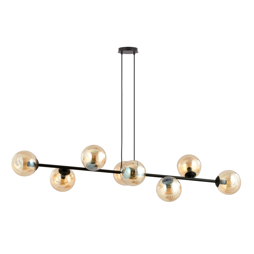 Kattokruunu johdossa ROSSI 8xE14/10W/230V musta/beige