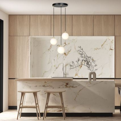 Kattokruunu johdossa ROYAL 3xE14/10W/230V halkaisija 30 cm musta