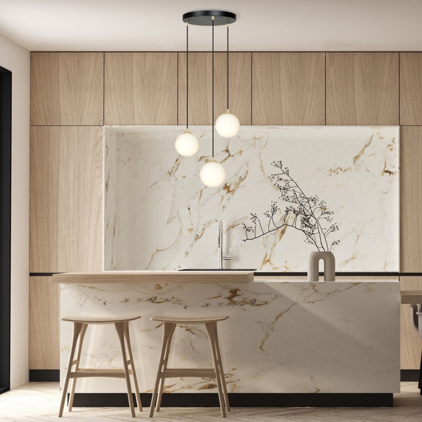 Kattokruunu johdossa ROYAL 3xE14/10W/230V halkaisija 30 cm musta