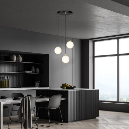 Kattokruunu johdossa ROYAL 3xE14/10W/230V halkaisija 30 cm musta