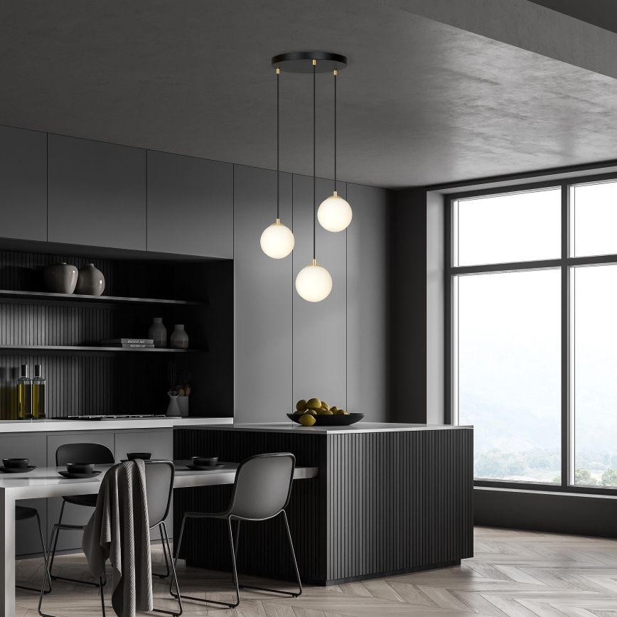 Kattokruunu johdossa ROYAL 3xE14/10W/230V halkaisija 30 cm musta