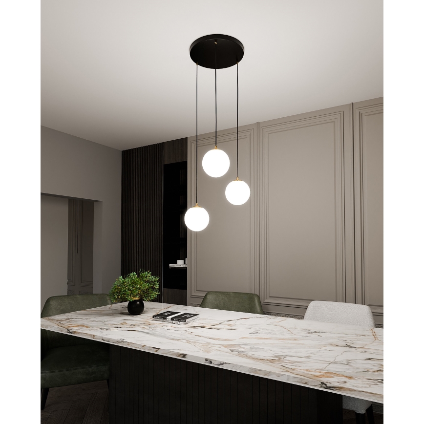 Kattokruunu johdossa ROYAL 3xE14/10W/230V halkaisija 30 cm musta