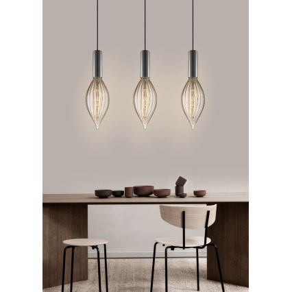 Kattokruunu johdossa SAGA 1xE27/40W/230V musta