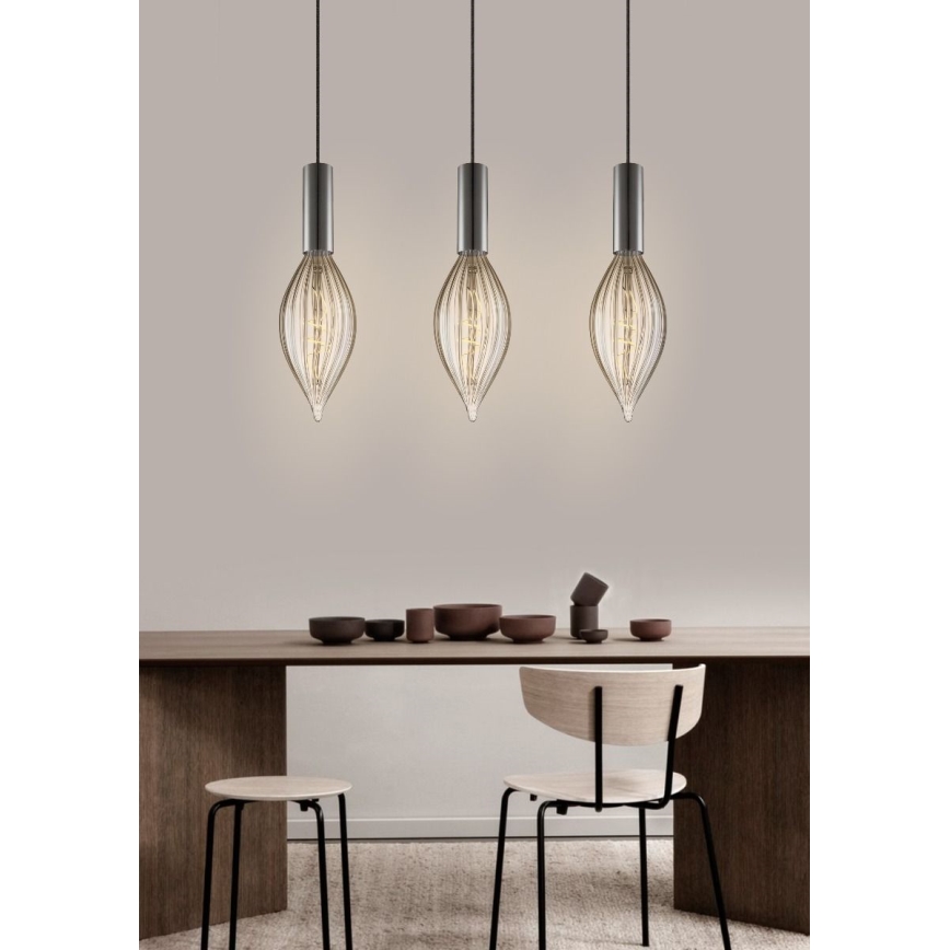 Kattokruunu johdossa SAGA 1xE27/40W/230V musta