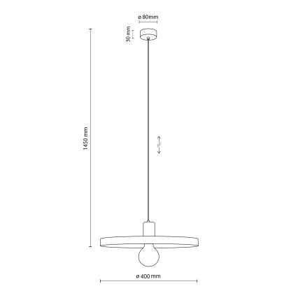 Kattokruunu johdossa SILA 1xE27/15W/230V halkaisija 40 cm beige/tiili