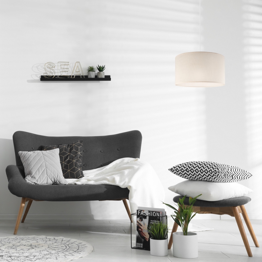 Kattokruunu johdossa SIRJA 1xE27/60W/230V kermainen