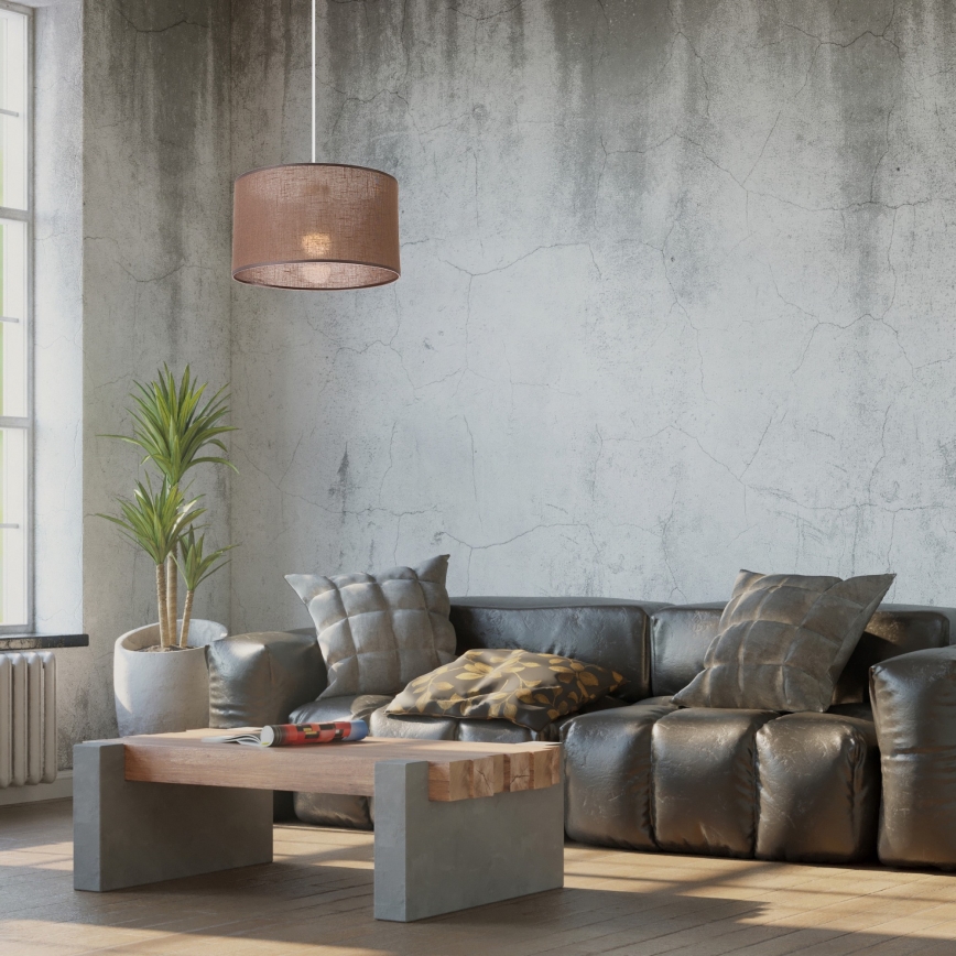 Kattokruunu johdossa SIRJA 1xE27/60W/230V ruskea