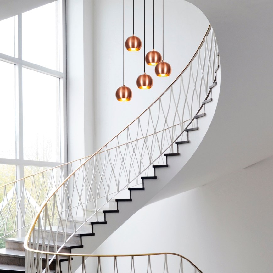 Kattokruunu johdossa SIVANI 5xE27/40W/230V kupari