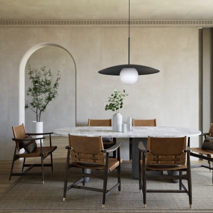 Kattokruunu johdossa SLATE 1xE27/15W/230V halkaisija 65 cm musta