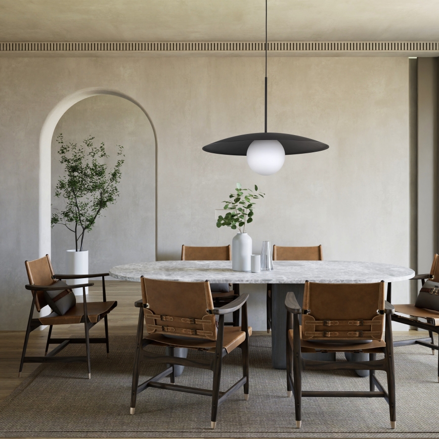 Kattokruunu johdossa SLATE 1xE27/15W/230V halkaisija 65 cm musta