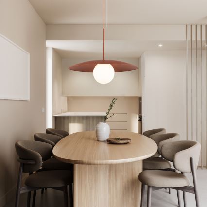 Kattokruunu johdossa SLATE 1xE27/15W/230V halkaisija 65 cm tiili