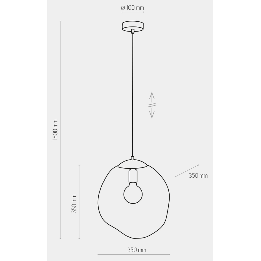 Kattokruunu johdossa SOL 1xE27/60W/230V musta