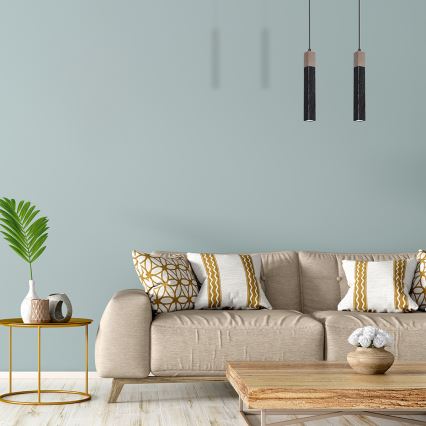 Kattokruunu johdossa SOLO 1xGU10/MR11/40W/230V musta