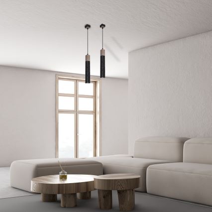 Kattokruunu johdossa SOLO 1xGU10/MR11/40W/230V musta