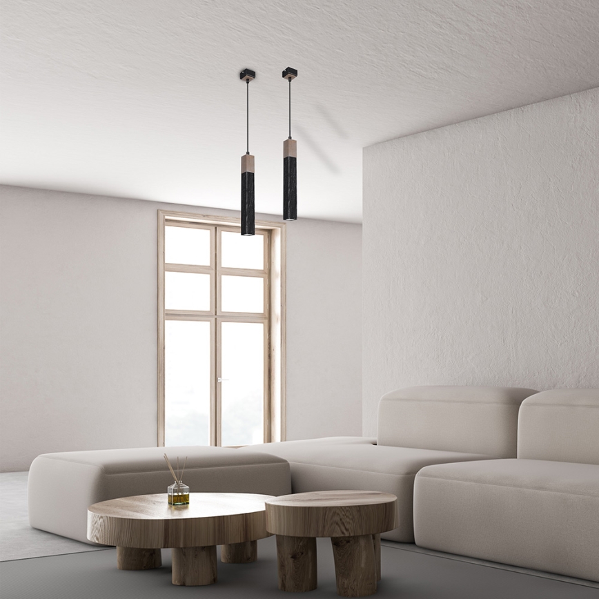 Kattokruunu johdossa SOLO 1xGU10/MR11/40W/230V musta