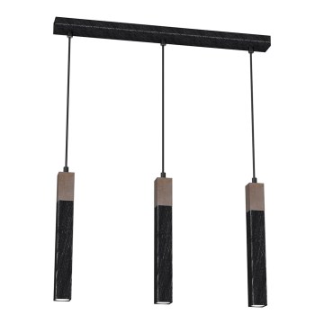 Kattokruunu johdossa SOLO 3xGU10/MR11/40W/230V musta