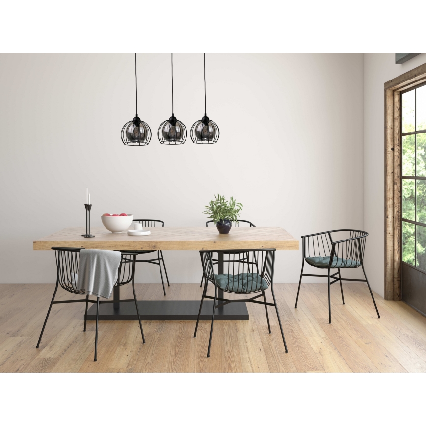 Kattokruunu johdossa SOLO BLACK 3xE27/60W/230V