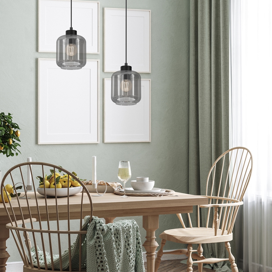 Kattokruunu johdossa SOMBRA 1xE27/60W/230V harmaa