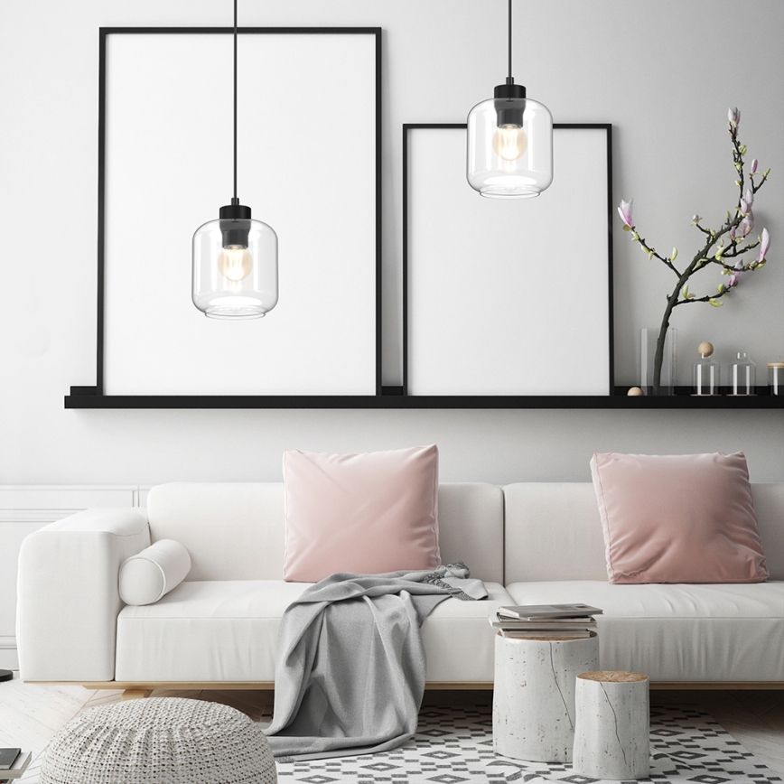 Kattokruunu johdossa SOMBRA 1xE27/60W/230V läpinäkyvä