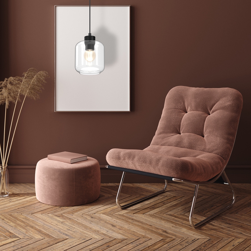 Kattokruunu johdossa SOMBRA 1xE27/60W/230V läpinäkyvä