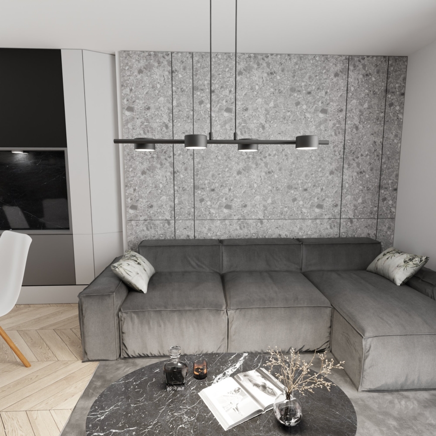 Kattokruunu johdossa SORA 4xGX53/12W/230V musta