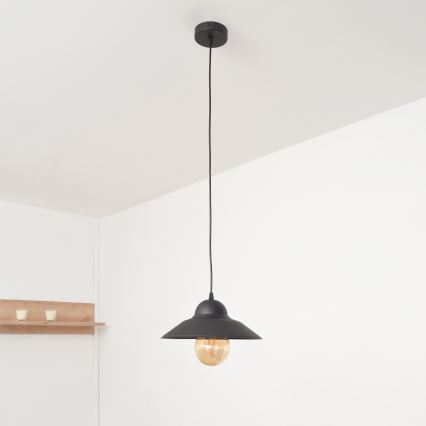 Kattokruunu johdossa SORAPIS 1xE27/15W/230V musta