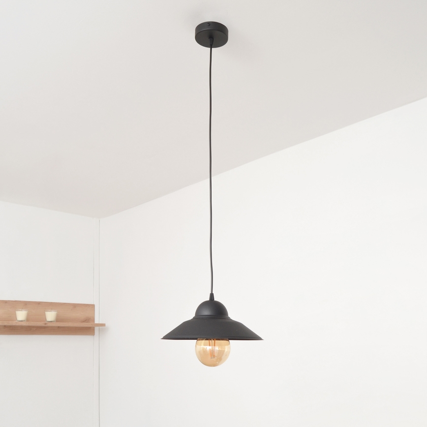 Kattokruunu johdossa SORAPIS 1xE27/15W/230V musta