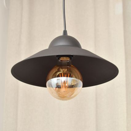 Kattokruunu johdossa SORAPIS 1xE27/15W/230V musta