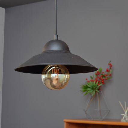 Kattokruunu johdossa SORAPIS 1xE27/15W/230V musta