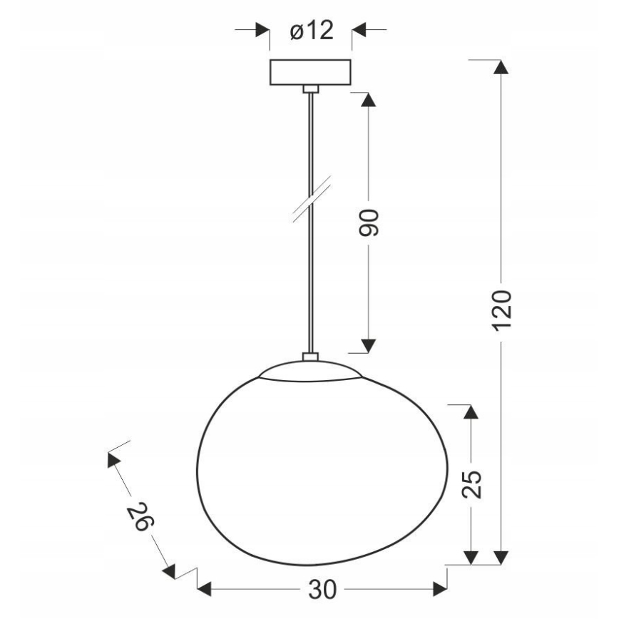 Kattokruunu johdossa STONES 1xE27/40W/230V halkaisija 30 cm