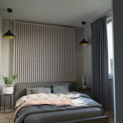 Kattokruunu johdossa SVEN 1xE27/15W/230V musta/kultainen