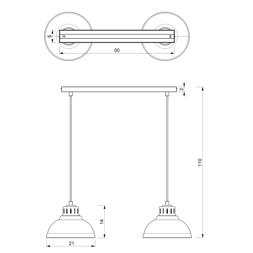 Kattokruunu johdossa SVEN 2xE27/15W/230V beige