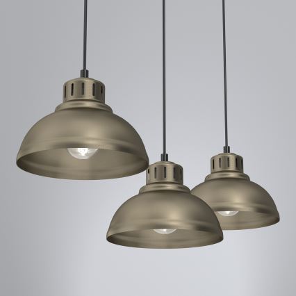 Kattokruunu johdossa SVEN 3xE27/15W/230V messinki